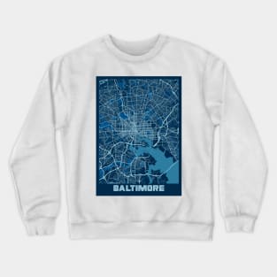 Baltimore - Maryland Peace City Map Crewneck Sweatshirt